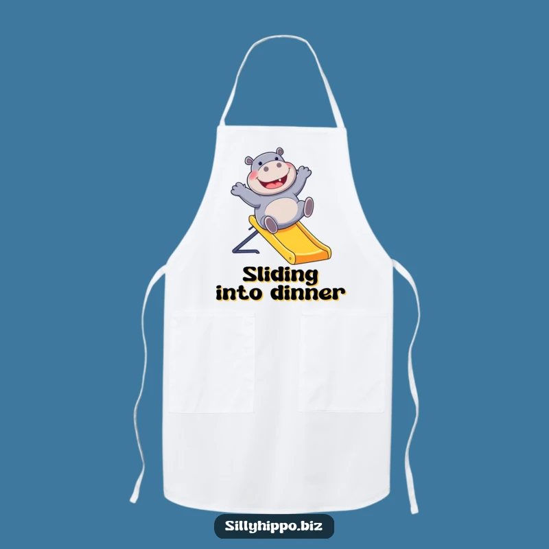 Funny Hippo Office Slide Apron: Cook with Giggles and Joy