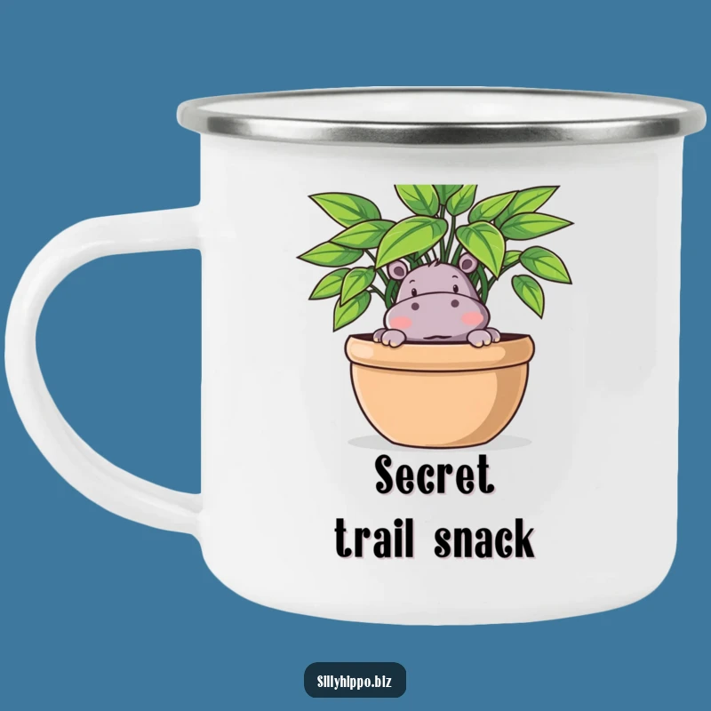 Funny Hippo Plant Camping Mug: Outdoor Fun, Great Funny Gift