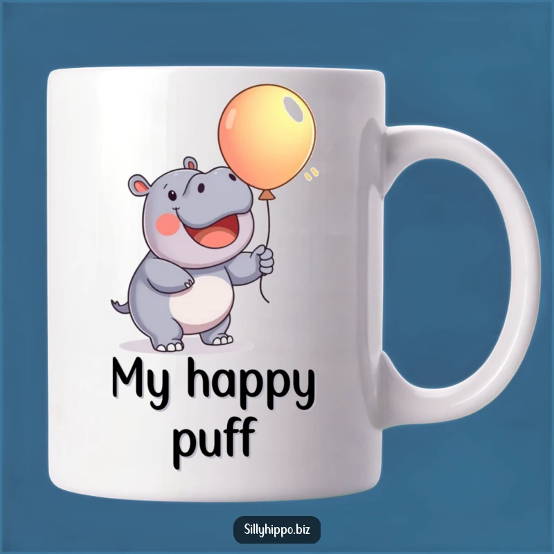 Funny Hippo Balloon Mug: Happy Hippo Fun, Perfect Enthusiastic Funny Gift