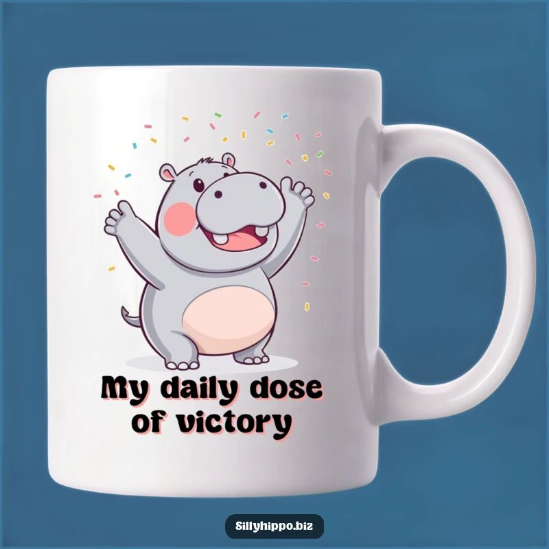 Funny Hippo Confetti Mug: A Joyful Celebration Gift for Hippo Lovers