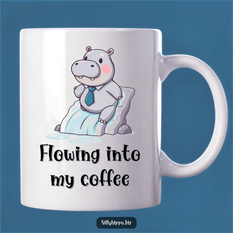 Funny Hippo Printer Paper Waterfall Mug - Hilarious Office Adventure Gift