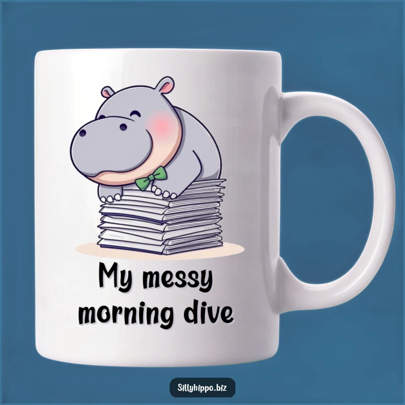 Funny Hippo Paper Dive Mug: Hilarious Office Humor and a Perfect Gift!