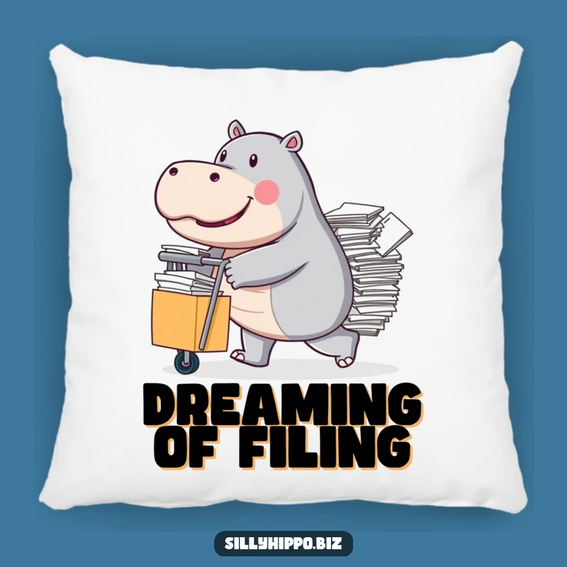 Funny Hippo Paper Pillow: Cozy Determination, Adorable Funny Gift