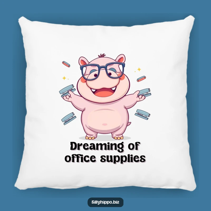 Funny Hippo Stapler Juggling Pillow - Cozy & Hilarious Home Decor