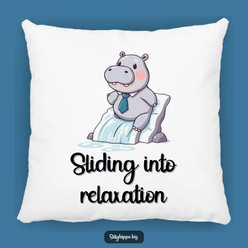 Funny Hippo Paper Slide Pillow - Cozy & Hilarious Accent