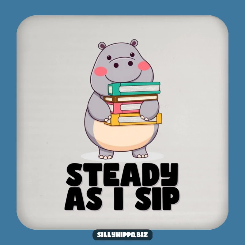 Funny Round Hippo Coaster: Balanced Folders for Surface Protection