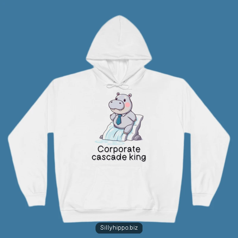 Funny Hippo Paper Slide Hoodie - Cozy Office Adventure Wear