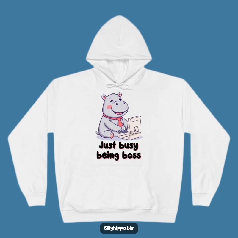 Funny Kawaii Hippo Hoodie: Cozy Typing for a Humorous Vibe