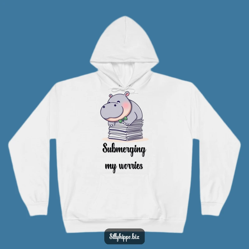 Funny Hippo Paper Dive Hoodie: Cozy Up with Hilarious Office Vibes!