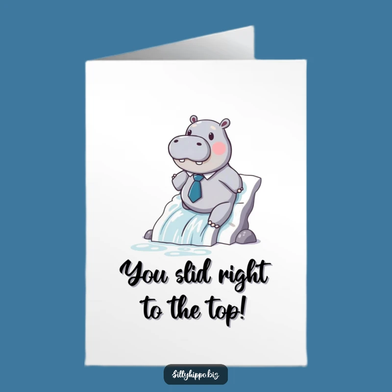 Free Printable Congrats Card: Hippo Paper Waterfall Funny Downloadable Gift