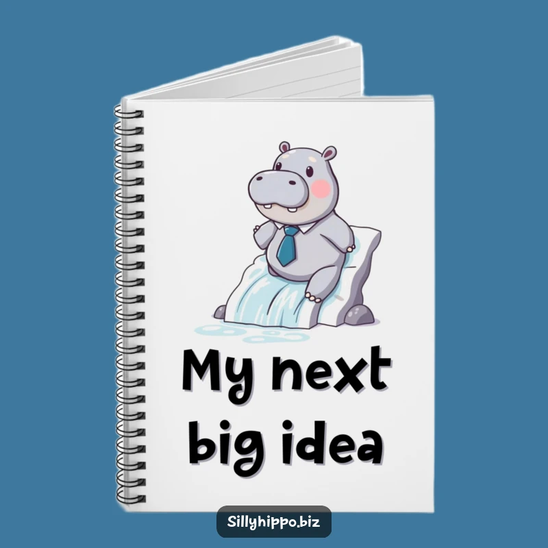 Funny Hippo Paper Slide Notebook - Jot Down Ideas Hilariously