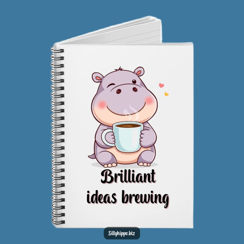 Funny Winking Hippo Coffee Notebook: Jot Down Ideas with a Smile