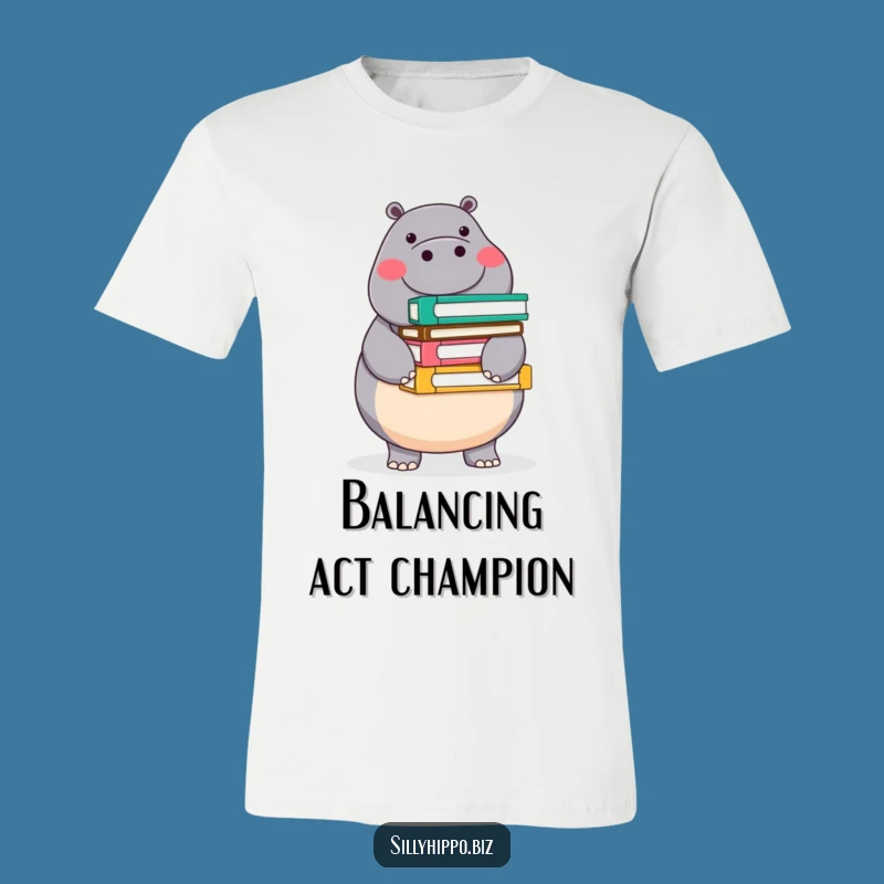 Funny Round Hippo T-Shirt: Balanced Folders for a Humorous Look