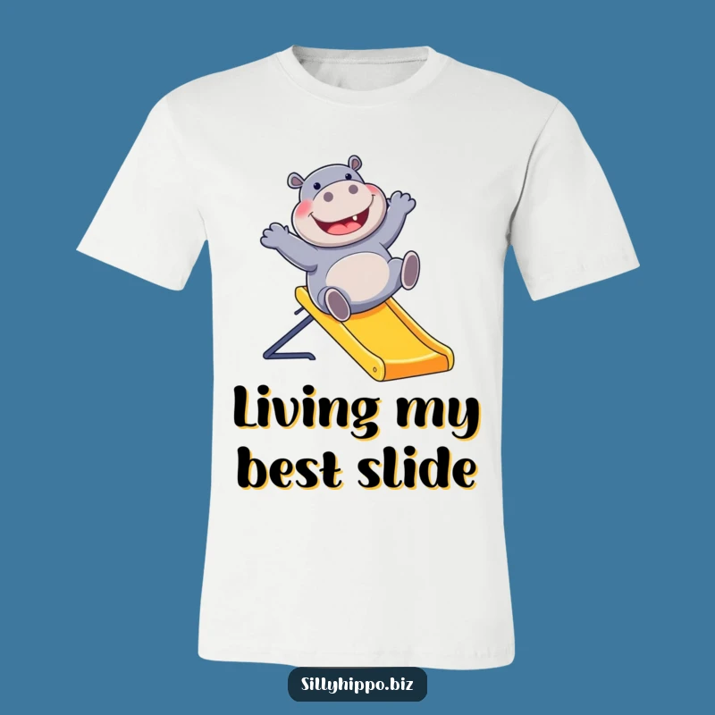 Funny Hippo Office Slide T-Shirt: Hilarious Gift for Work Laughs