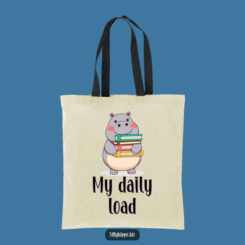Funny Round Hippo Tote Bag: Carry Your Tasks with Office Humor